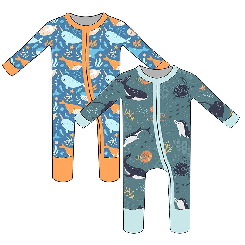 organic cotton baby romper customize baby clothes eco friendly onsies for infants wholesale two way zip sleep suits
