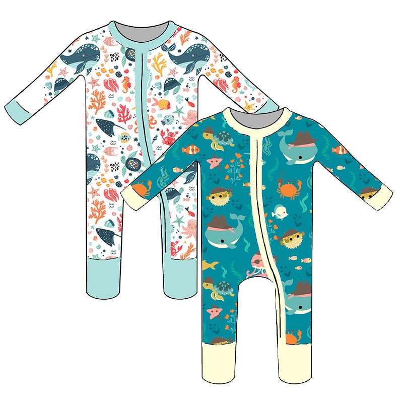 organic cotton baby romper customize baby clothes eco friendly onsies for infants wholesale two way zip sleep suits