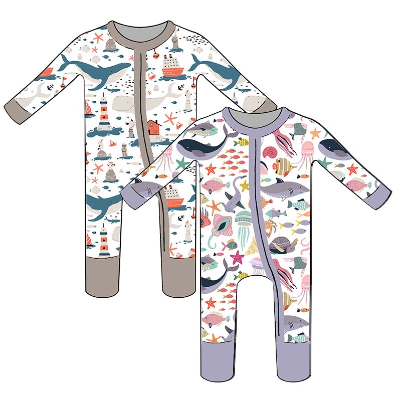 organic cotton baby romper customize baby clothes eco friendly onsies for infants wholesale two way zip sleep suits