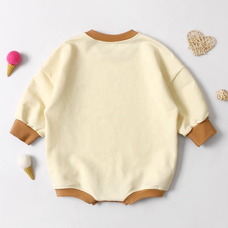 Good Quality Custom Logo autumn Toddler bodysuits long sleeve Crew Neck Pullover Cotton New Born Baby Rompers