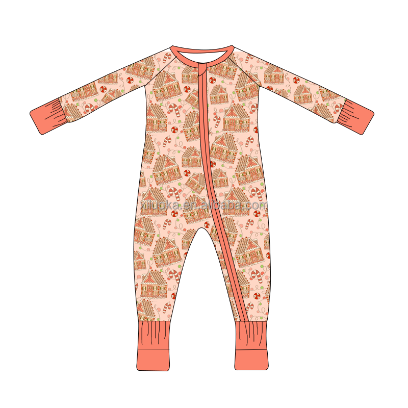 Wholesale Long Sleeves Bamboo Zipper Baby Pajamas bamboo Sleeper Newborn Baby Clothing Jumpsuit