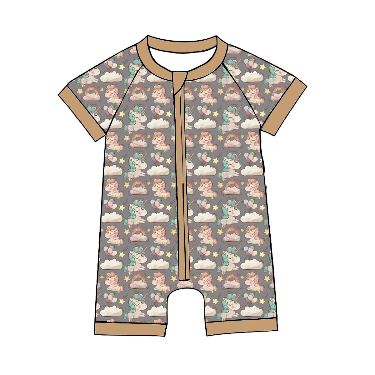 Custom Designed Zipper Baby Rompers for Boys Girls Autumn Milk Silk Onesie 2T Size with Snap Button Closure Brand Clothing