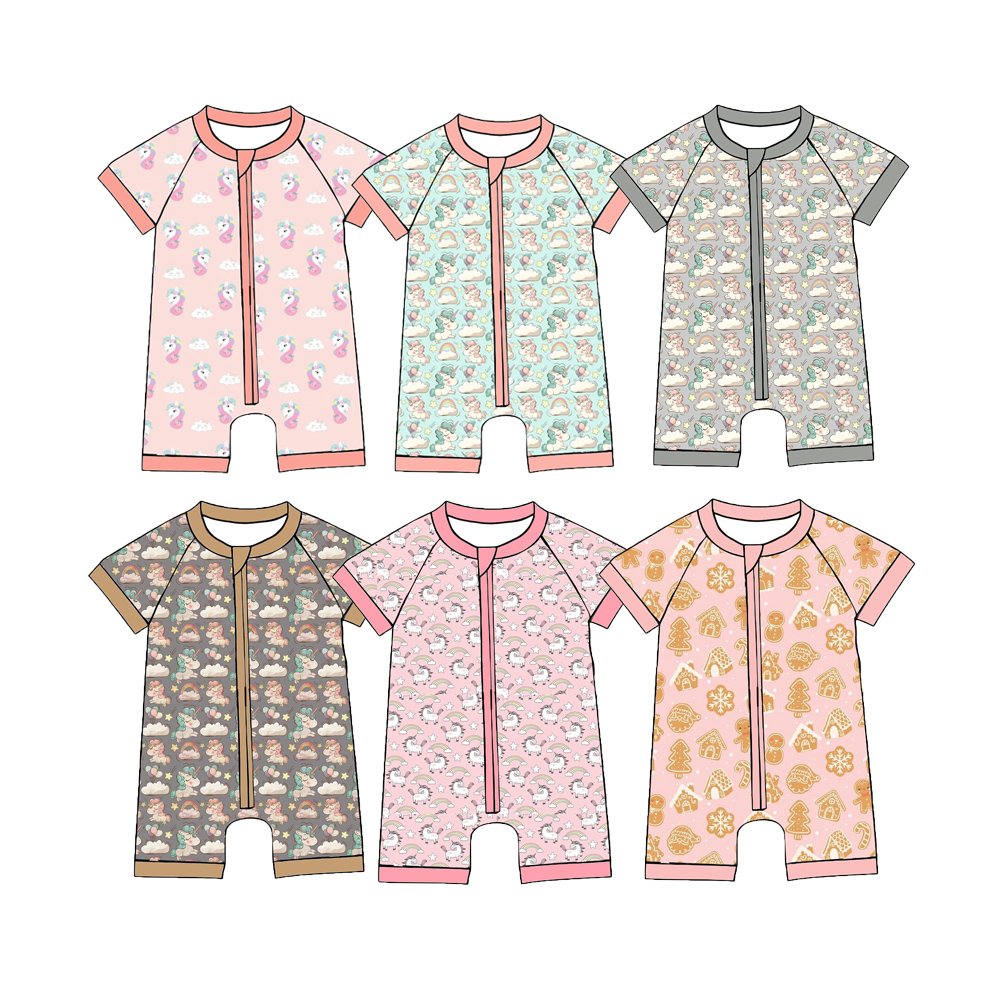Custom Designed Zipper Baby Rompers for Boys Girls Autumn Milk Silk Onesie 2T Size with Snap Button Closure Brand Clothing