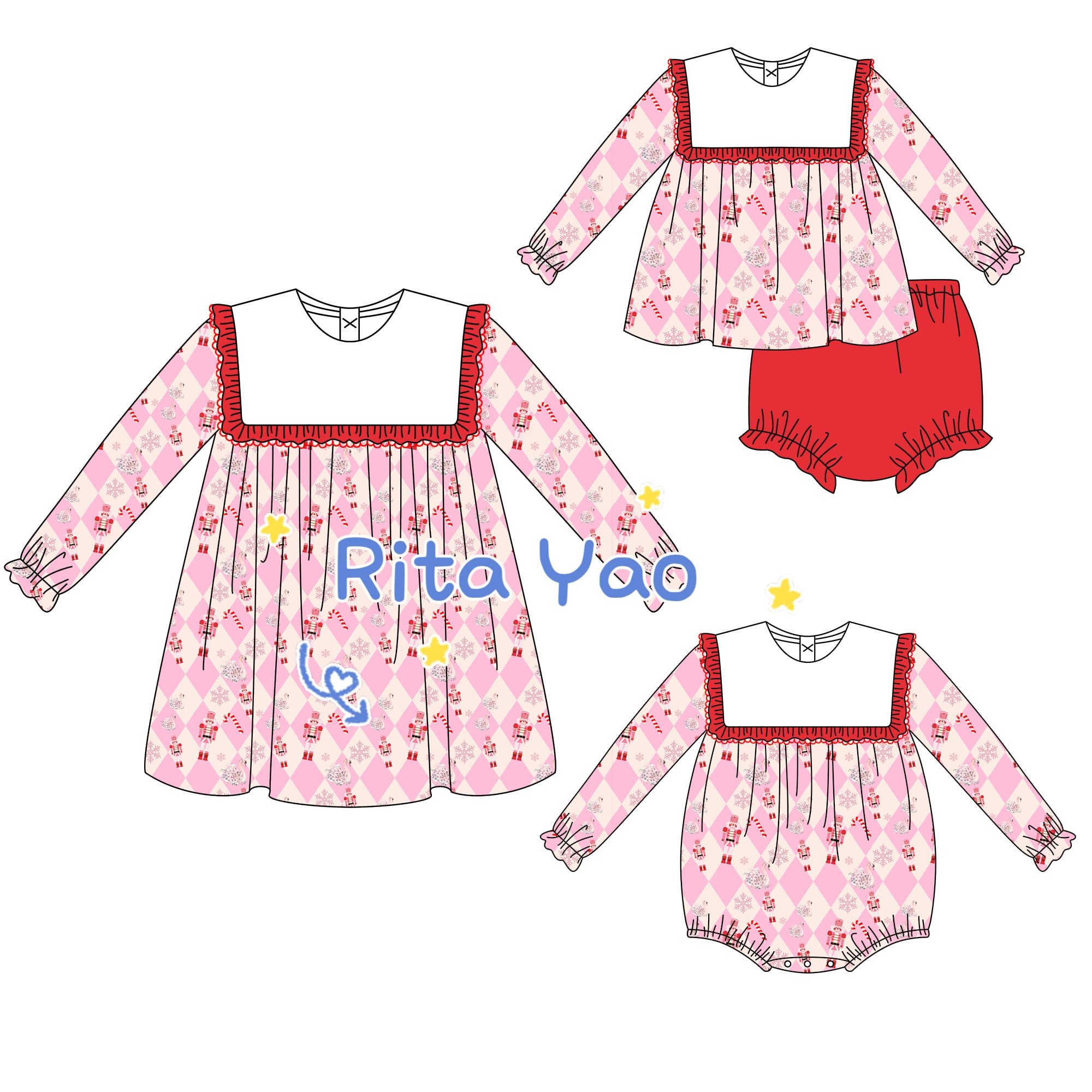 Valentines Day Pre Order Baby Girl Clothes Pink Striped Cotton Bib Ruffle Collar Baby Romper Monogrammed Toddler Kids Girl Dress