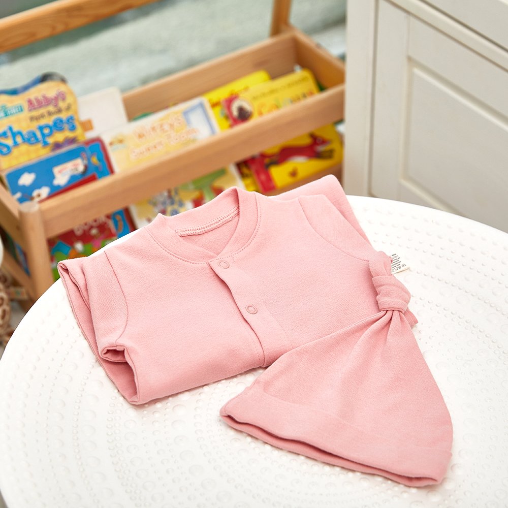 Cotton Long Sleeve Newborn Boy Girl One-Piece Coverall Baby Hat Baby Romper Set