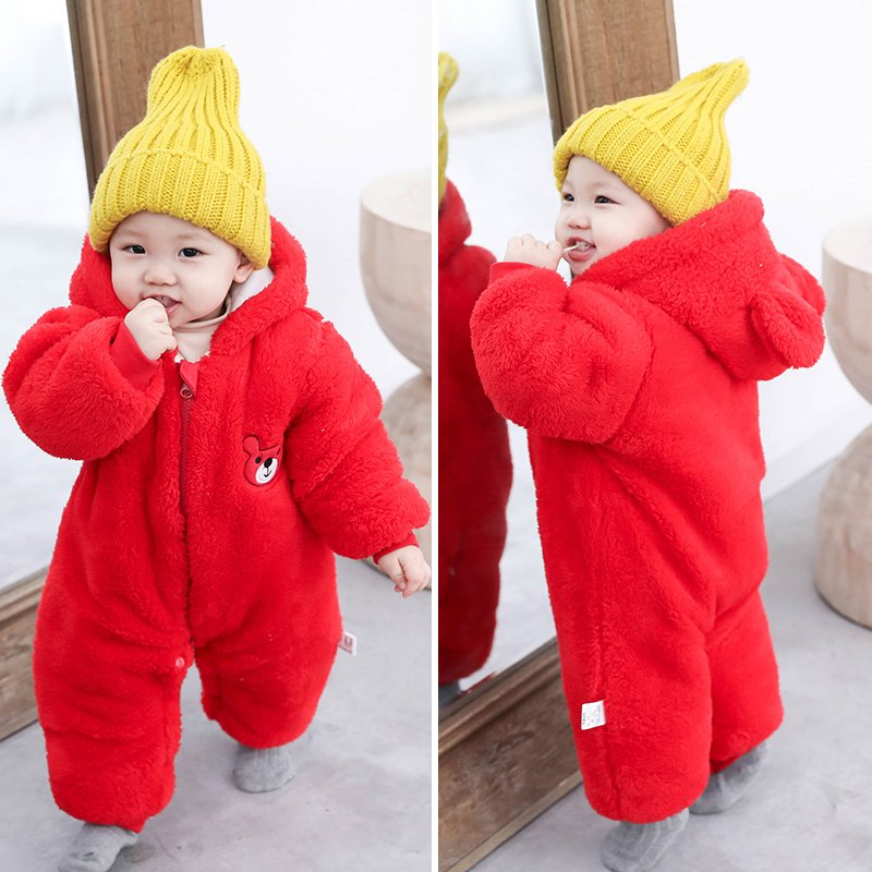 Newborn baby jumpsuit for autumn and winter thicken warmth for men and women baby romper baby snowsuit