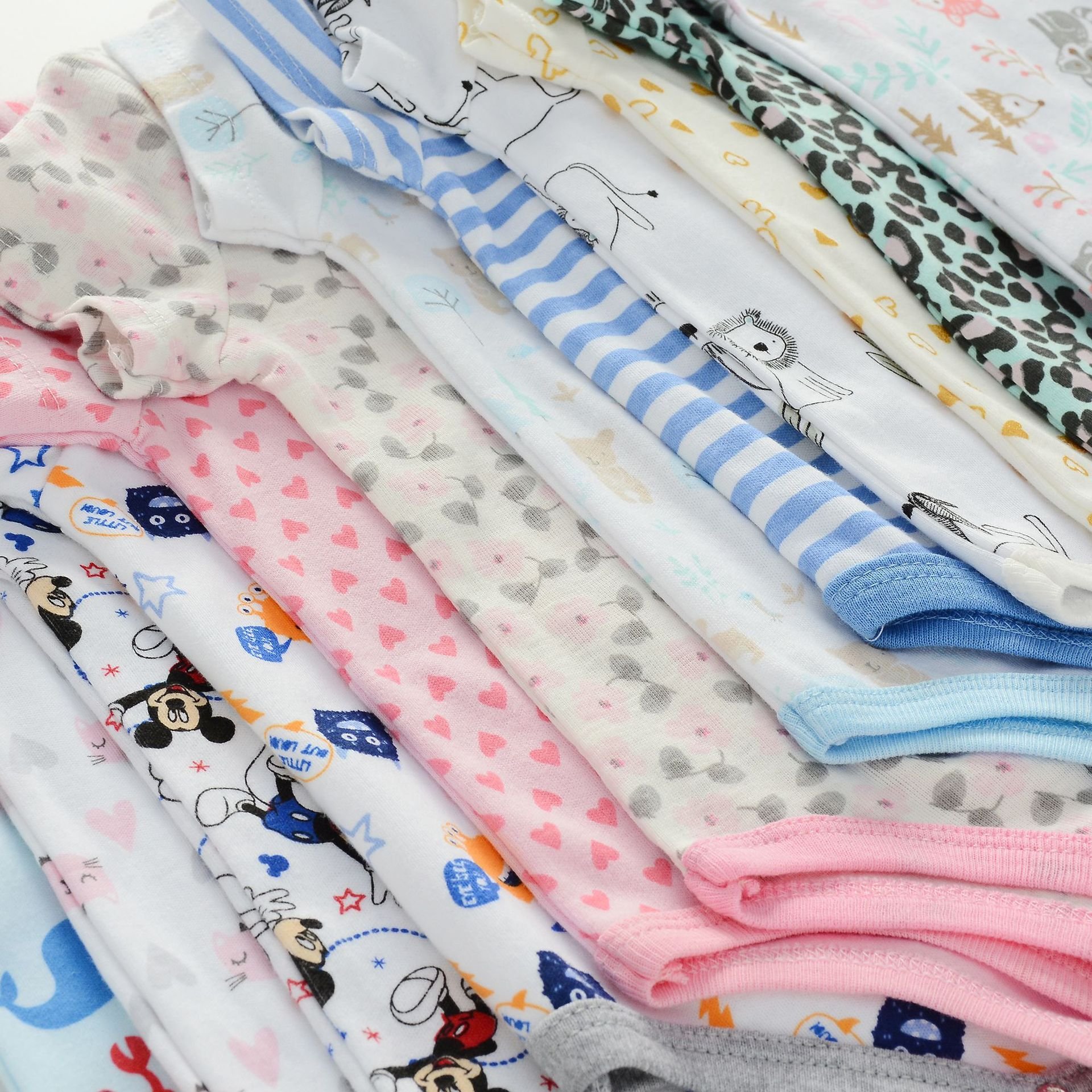 100% Cotton Random Pattern Baby Rompers In Stock or Custom Accepted Newborn Baby Clothes 0-2Y Knitted Bodysuit