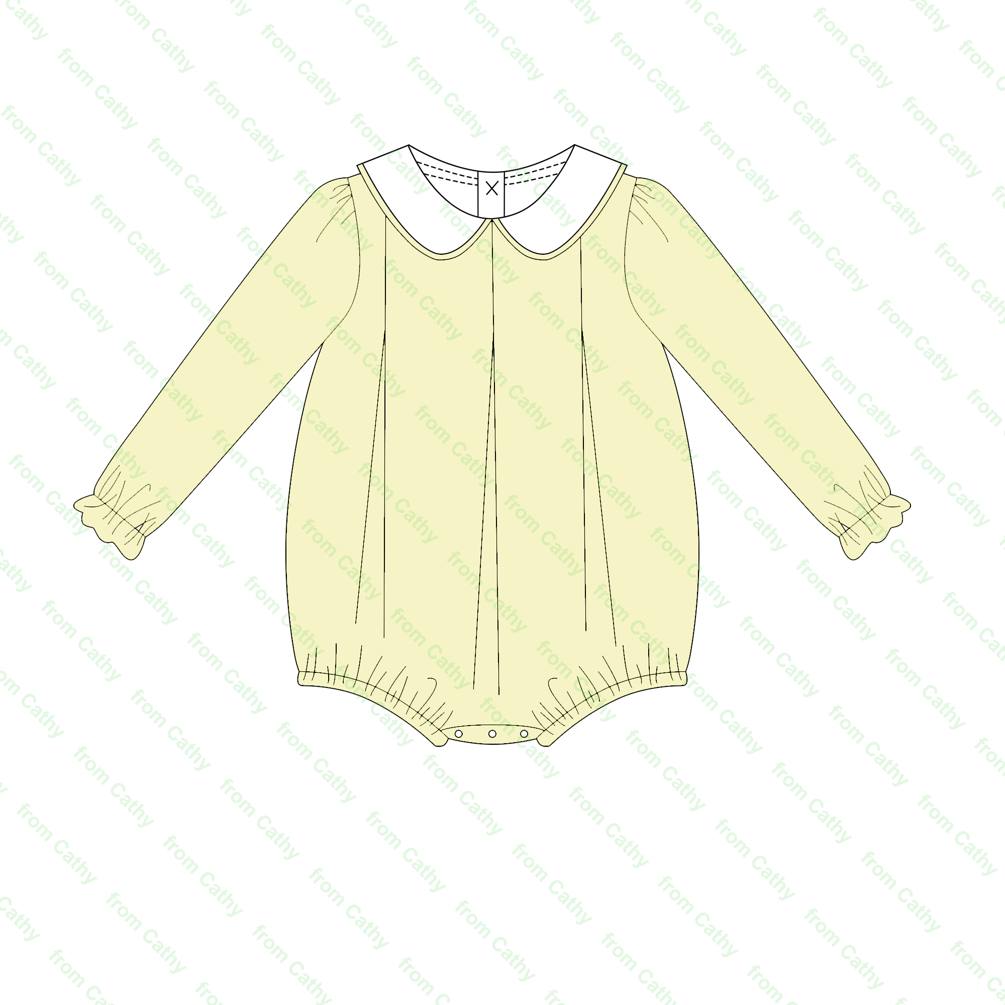 monogram long sleeve cotton baby girls bubble romper peter pan collar pleated plain infant girl winter clothes