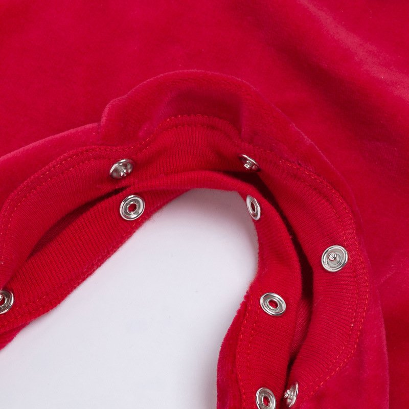 Christmas Comfortable Onesie For Kids Long Sleeves Cosplay Red Green Jumpsuit Cotton Baby Clothes Rompers Coral Velvet