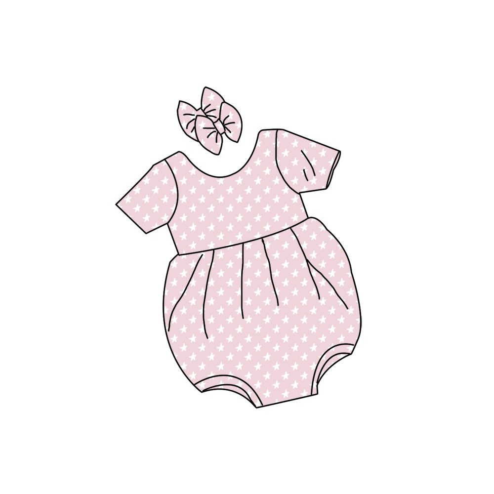 Qingli OEM Boutique Baby 4th Of July Firework Printed Short Sleeve Jumpsuit Baby Sweatshirt Romper