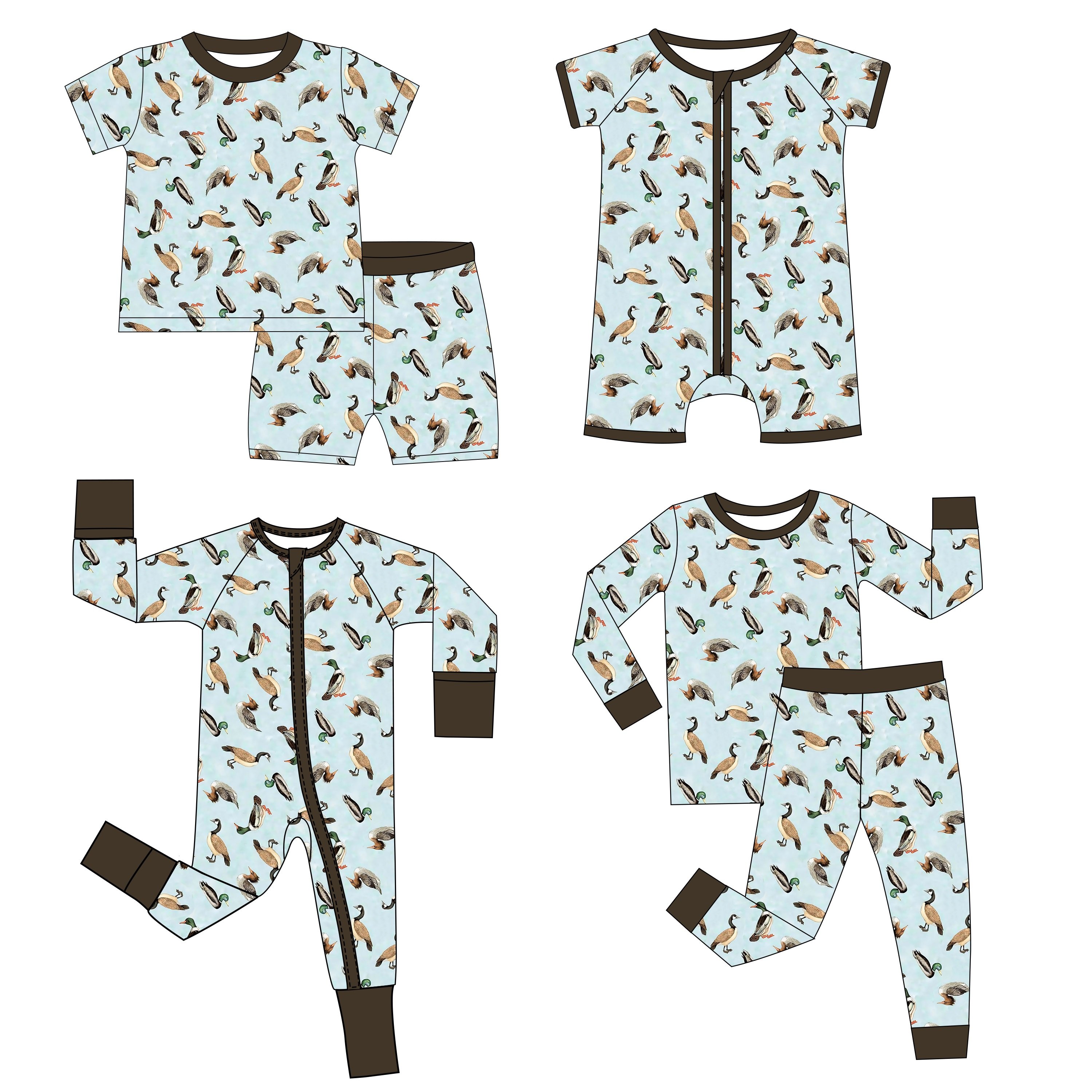 Fashion Print Newborn Summer Sleeve Baby Grow Pajamas Checkered Rompers Bamboo Baby Rompers