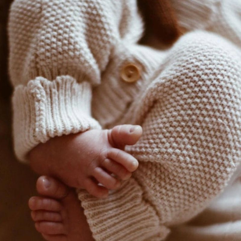 2024 New 100% Organic Cotton White Knitted Baby Jumpsuit Wholesales Custom Newborn Baby Romper