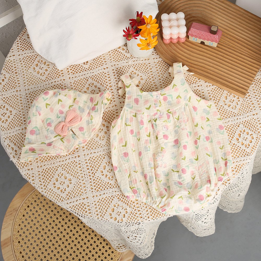Summer New Rompers Suspenders Baby Girl Princess Cotton Baby Rompers Baby Rompers