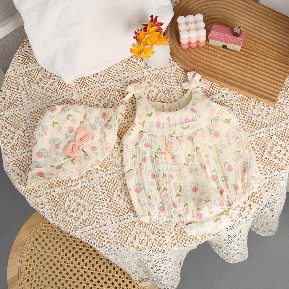 Summer New Rompers Suspenders Baby Girl Princess Cotton Baby Rompers Baby Rompers