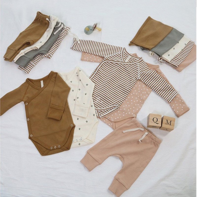 Custom Cotton Baby Linen Romper Ribbed Clothes Set Clothing Boy and Girl Long Sleeve Romper Premium OEM Factories New Born Full