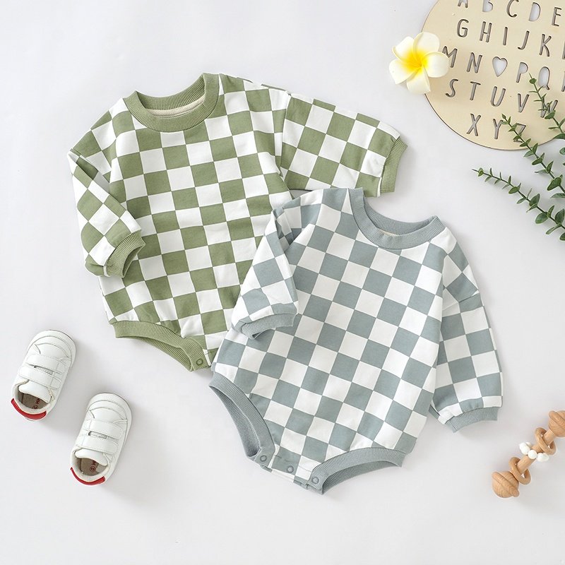 Rib Cuff Stretchy Long Sleeve Autumn Winter Organic Cotton Baby Romper Clothing Baby Boy Romper