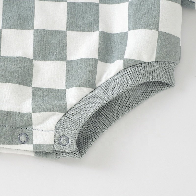 Rib Cuff Stretchy Long Sleeve Autumn Winter Organic Cotton Baby Romper Clothing Baby Boy Romper