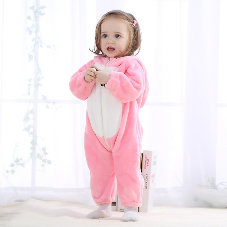 MICHLEY Ready to ship New Design Holiday Girls Bunny Jumpsuits Customize Pink Rabbit Baby Rompers Clothes