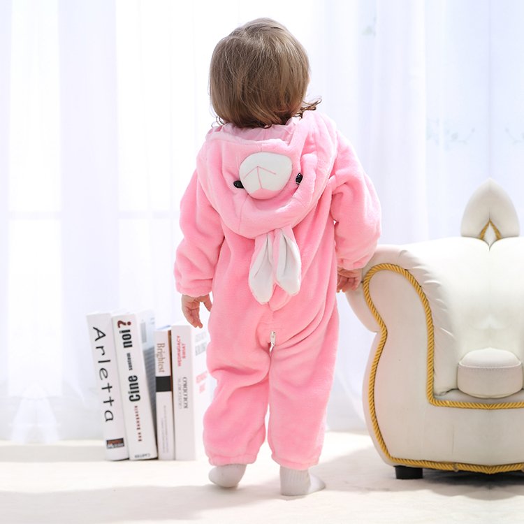 MICHLEY Ready to ship New Design Holiday Girls Bunny Jumpsuits Customize Pink Rabbit Baby Rompers Clothes