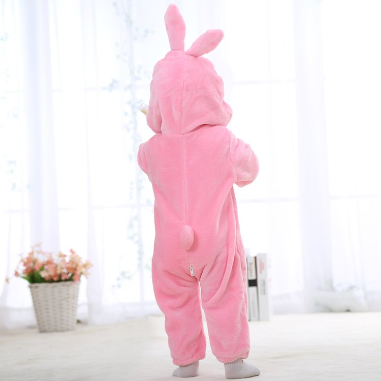 MICHLEY Ready to ship New Design Holiday Girls Bunny Jumpsuits Customize Pink Rabbit Baby Rompers Clothes