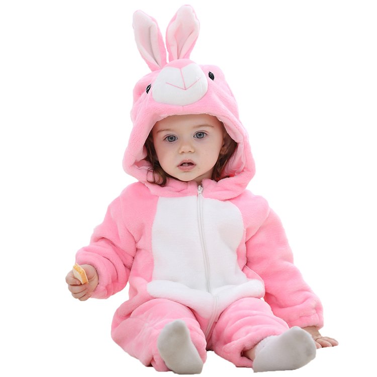 MICHLEY Ready to ship New Design Holiday Girls Bunny Jumpsuits Customize Pink Rabbit Baby Rompers Clothes
