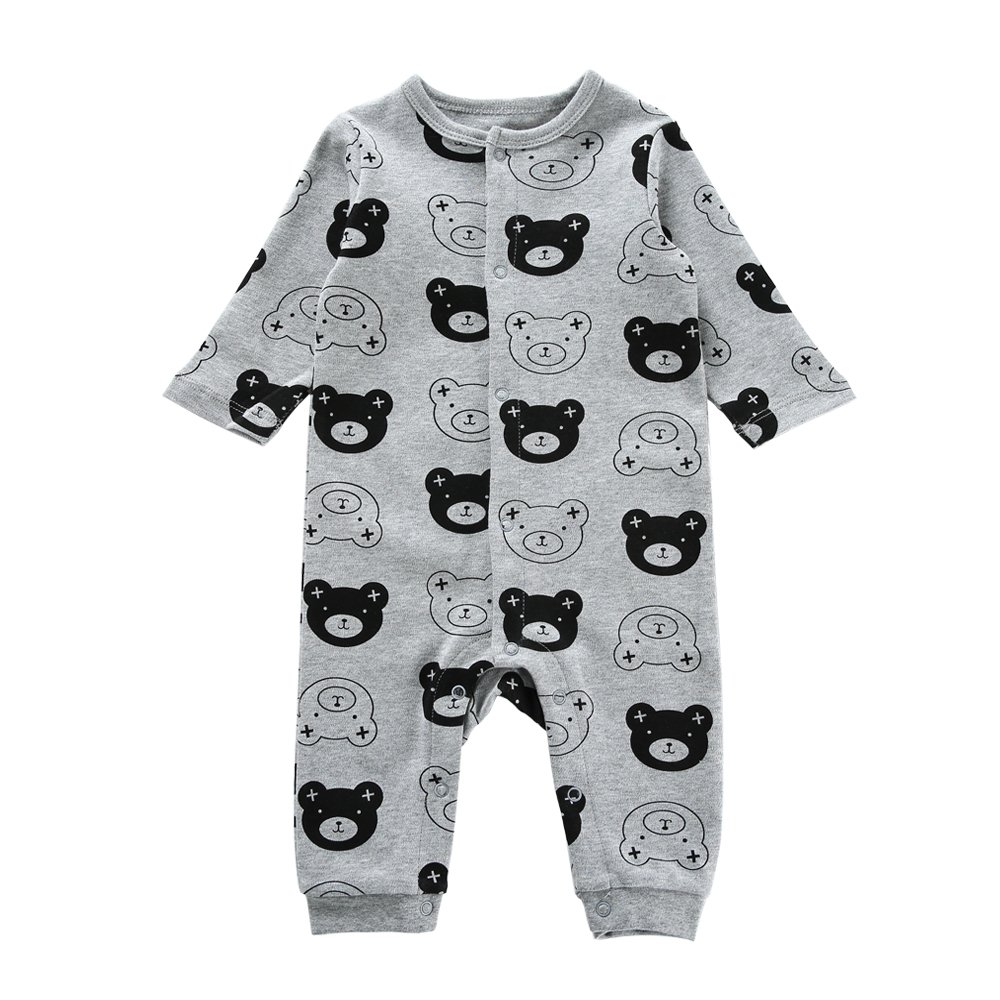 Top sale new born baby cute bear design infant and toddler boys' romper snap crotch opening jumpsuit babys autumn