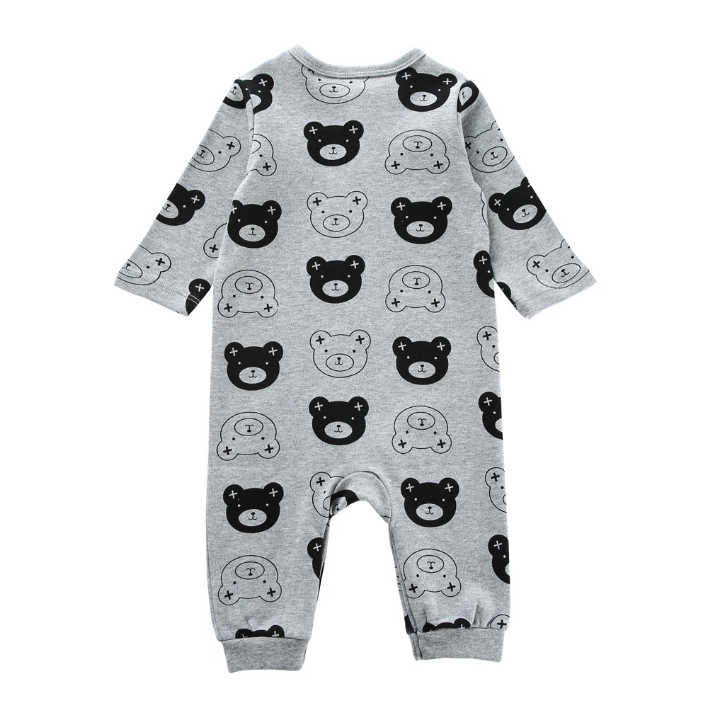 Top sale new born baby cute bear design infant and toddler boys' romper snap crotch opening jumpsuit babys autumn