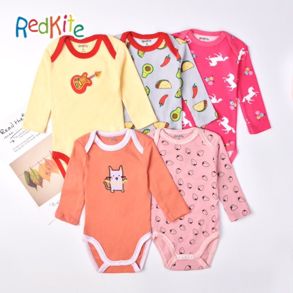 Wholesale 5-piece set cotton long sleeve infant onesie baby girls clothing baby rompers boy