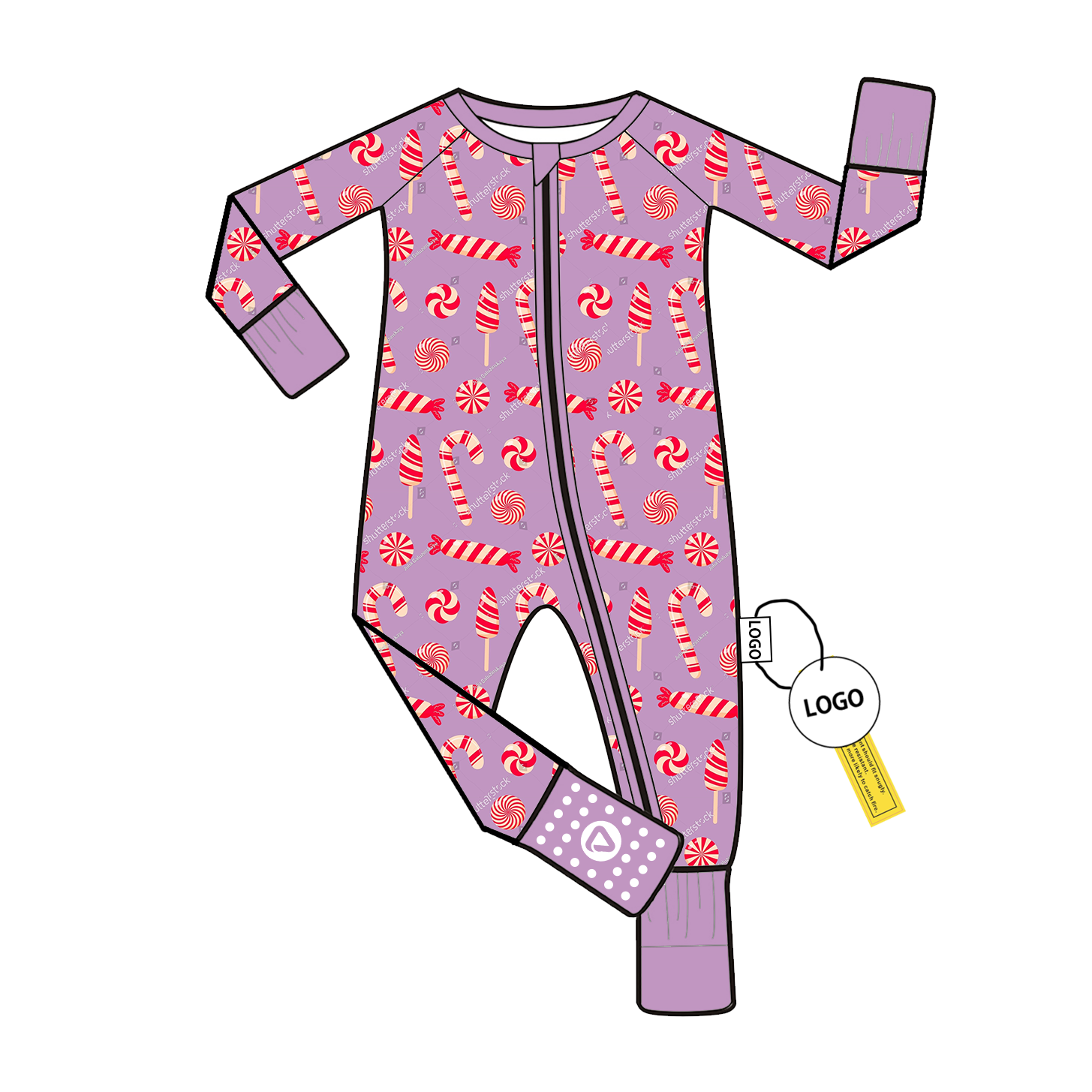 Fashionable summer Bamboo fiber custom bluey dinosaur print unisex Baby zippy pajamas