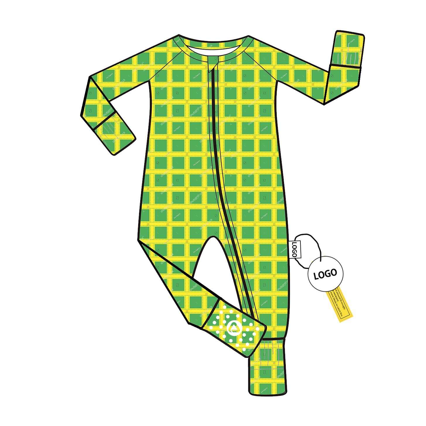 Fashionable summer Bamboo fiber custom bluey dinosaur print unisex Baby zippy pajamas