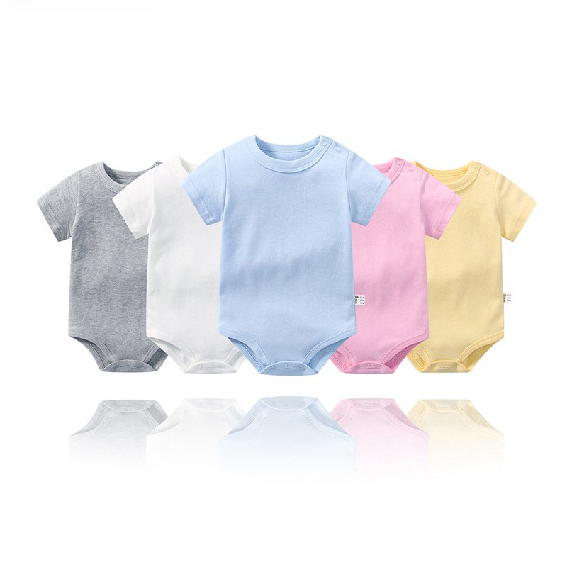 RTS designer smocked plain cotton singlet jumpsuits ribbed baby sleep suit boy girl clothes floral newborn baby rompers