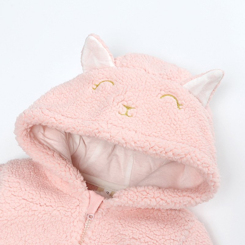 2024 new baby clothes baby Romper winter coral fleece thick cartoon jumpsuit