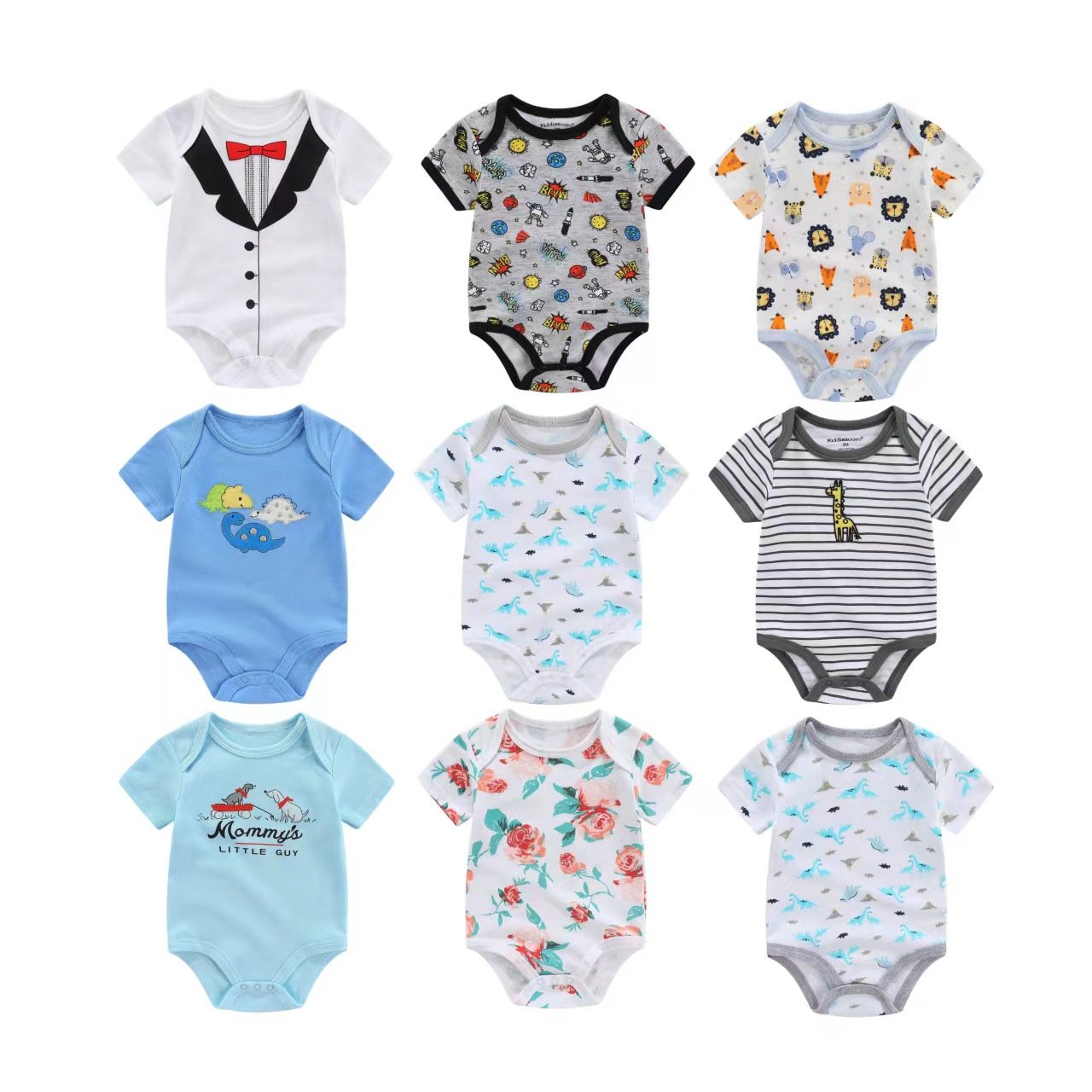 Baby miscellaneous cartoon short sleeved crawling suit short sleeved jumpsuit
