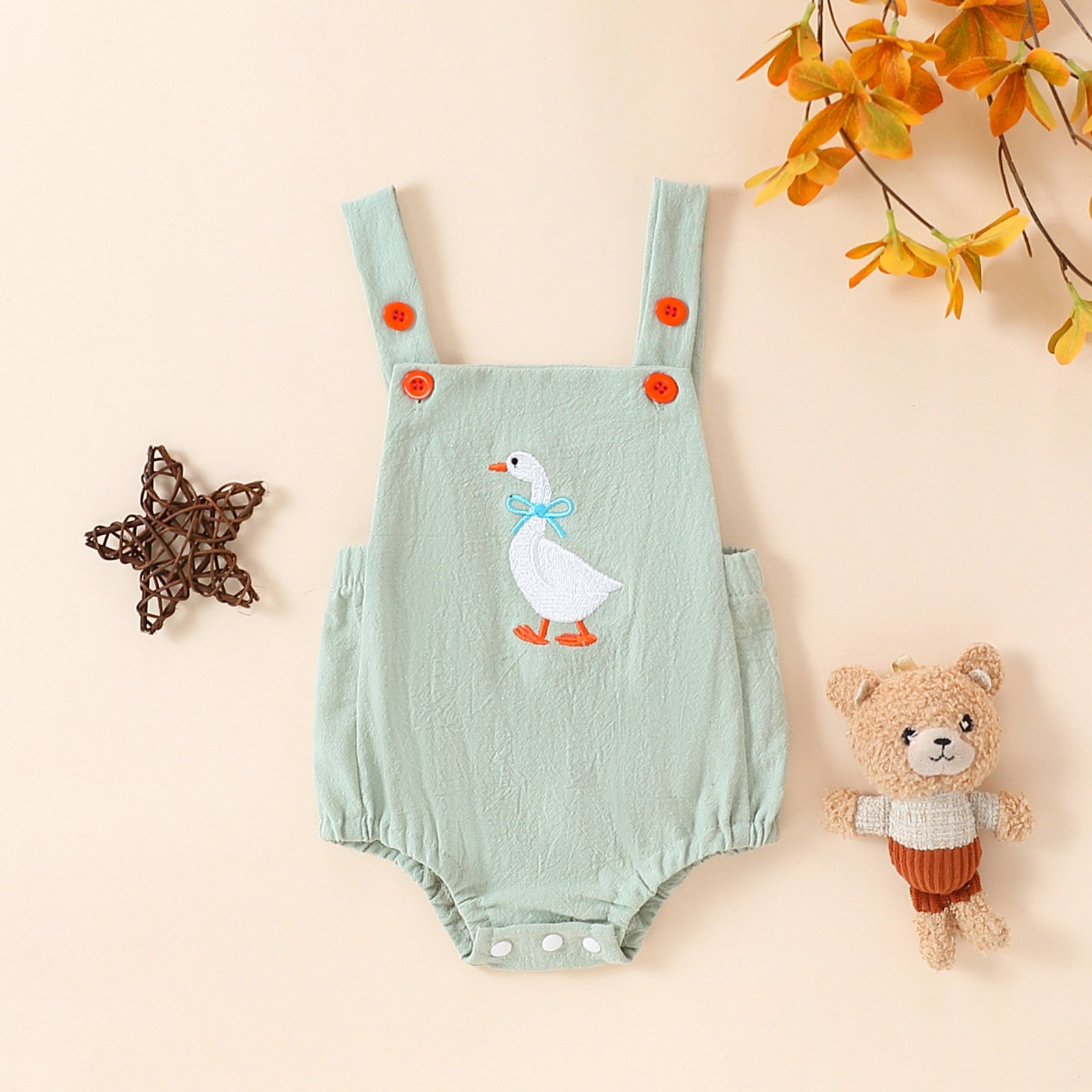 Summer new infants braces jumpsuit 0-12M cute baby romper boutique baby girl rompers