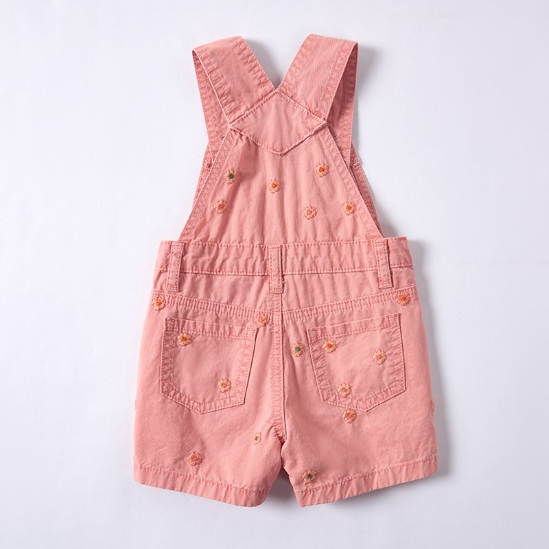 Baby Clothes Wholesale Plant Dye Natural Dye Fashion Sleeveless Low Back Rompers Overall Shorts Girls Jumpsuit with Pockets