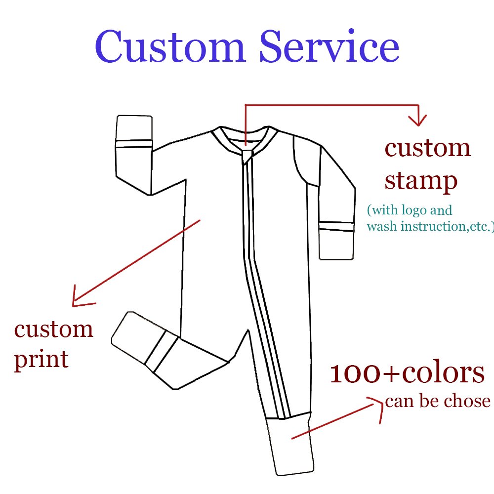 Hot selling Baby sleepwear Custom print 95%bamboo 5%viscose fabric One piece folded Baby bamboo pajamas