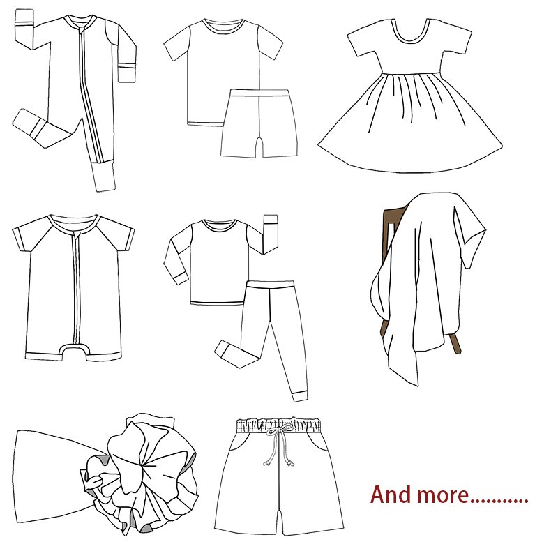 Hot selling Baby sleepwear Custom print 95%bamboo 5%viscose fabric One piece folded Baby bamboo pajamas