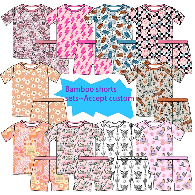 Hot selling Baby sleepwear Custom print 95%bamboo 5%viscose fabric One piece folded Baby bamboo pajamas