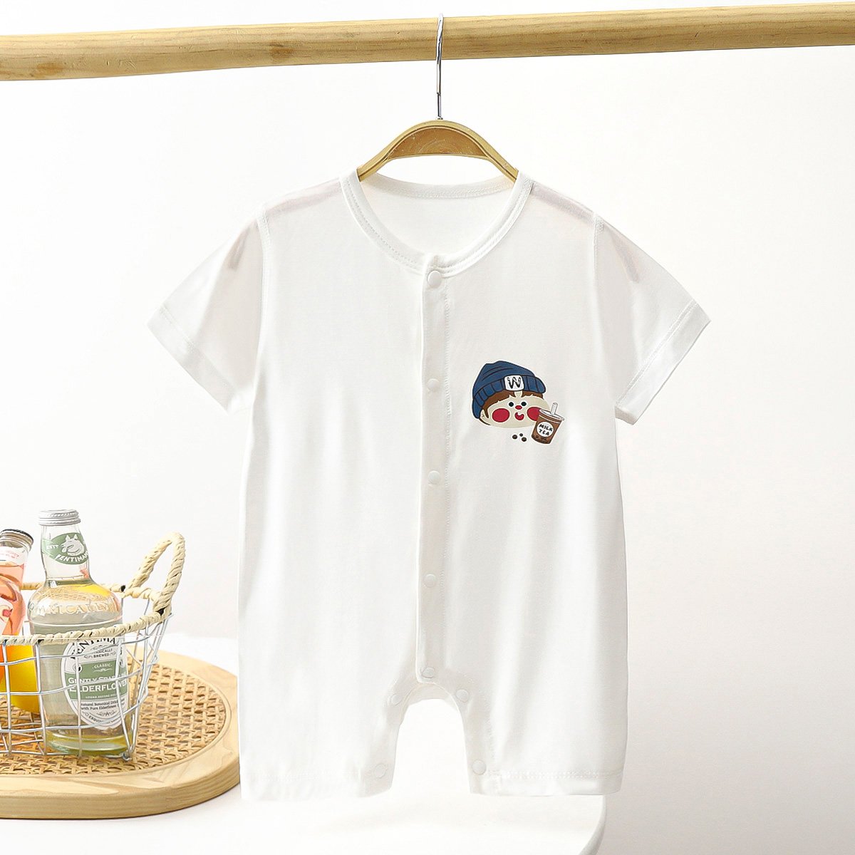Custom Design Youkesi Baby Rompers Onesie Short Sleeve Newborn Baby Jumpsuits Summer Baby Clothes Romper Bodysuit