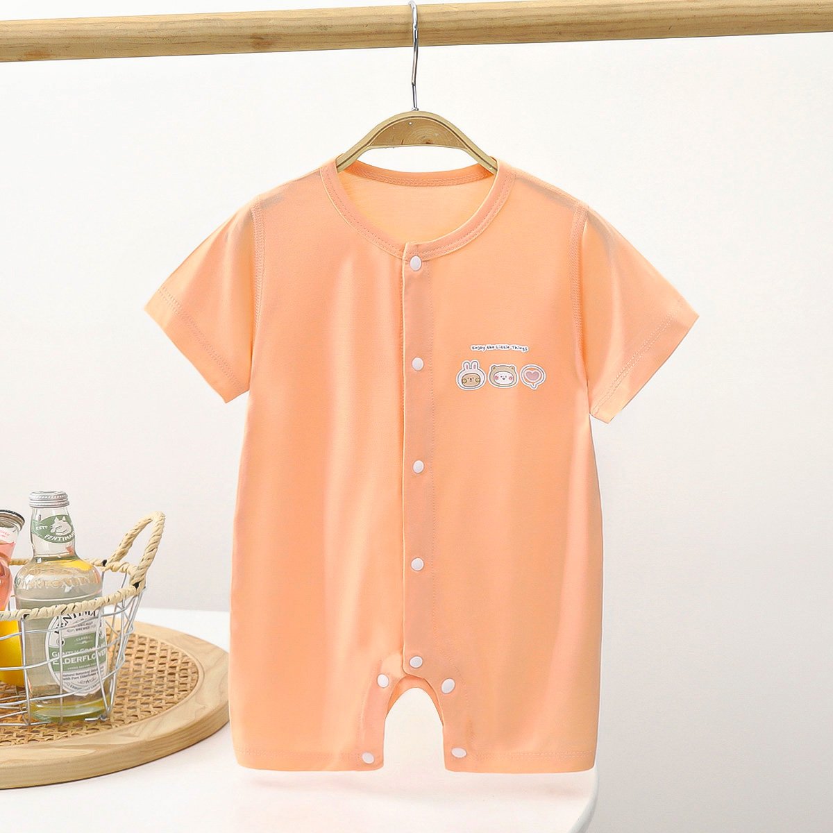 Custom Design Youkesi Baby Rompers Onesie Short Sleeve Newborn Baby Jumpsuits Summer Baby Clothes Romper Bodysuit