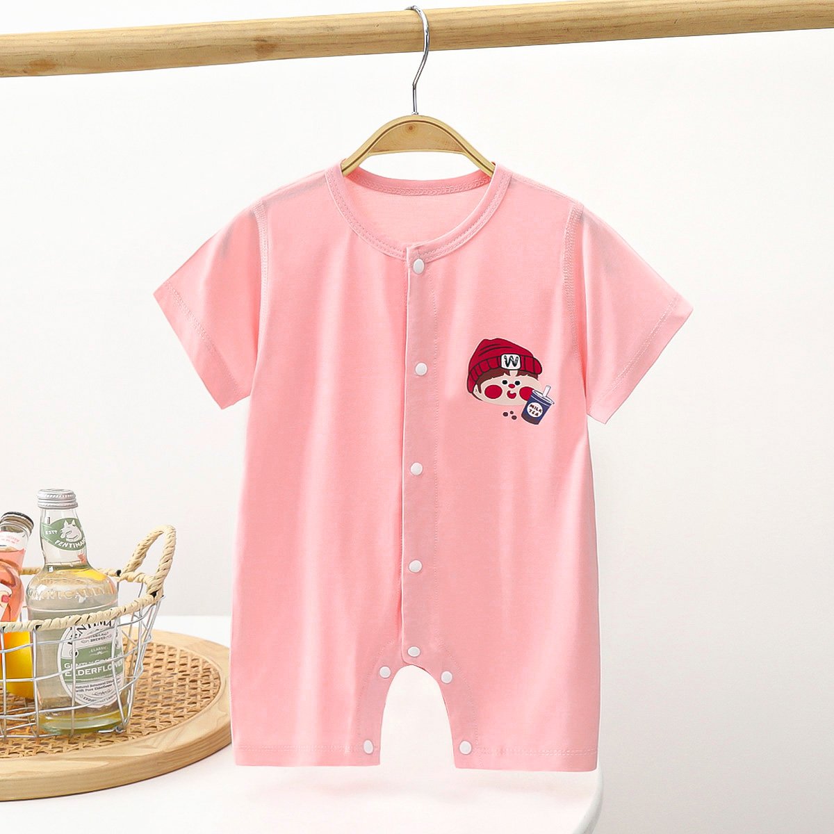 Custom Design Youkesi Baby Rompers Onesie Short Sleeve Newborn Baby Jumpsuits Summer Baby Clothes Romper Bodysuit