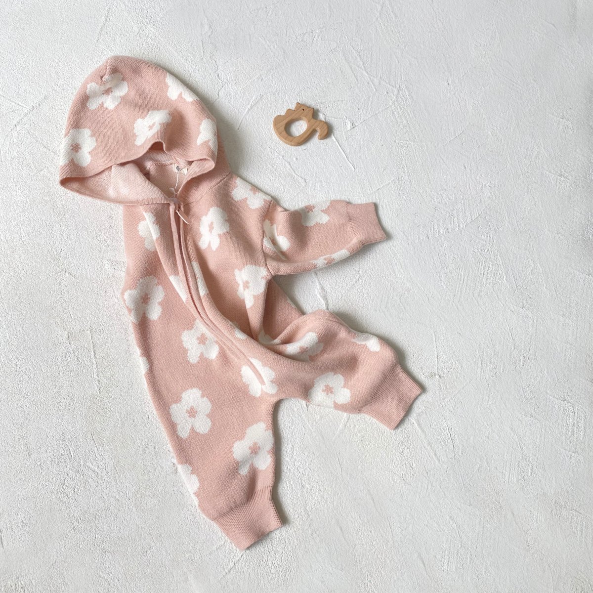 Autumn and winter jumper onesie men and women baby flowers zip hooded long-sleeved long climbing Baby romper
