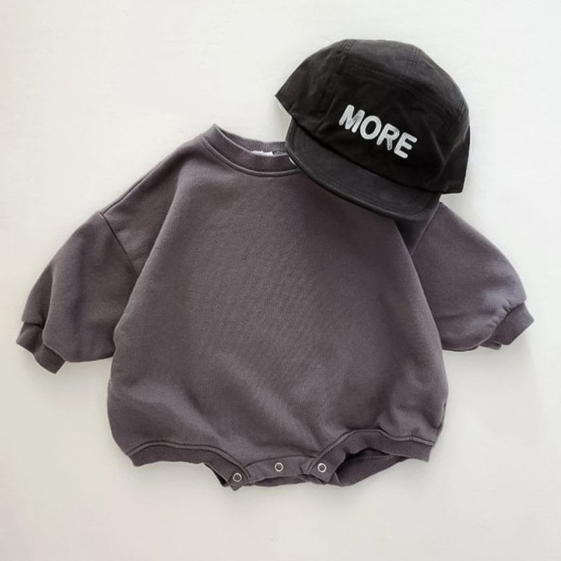 Newborn Baby long sleeve Blank Terry Sweater Fabric Oversized Basic solid toddler Cotton Baby Clothes Sweatshirt Baby Romper