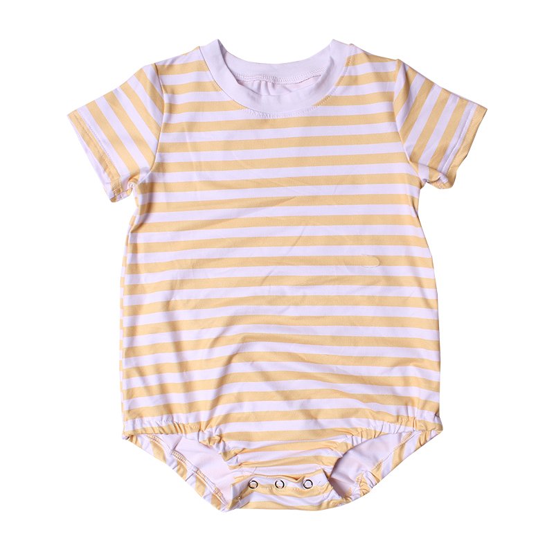 Wholesale Infant Toddlers Clothing Baby Romper Stripes printed sweet style milk silk leotard flutter sleeve new pattern onesie