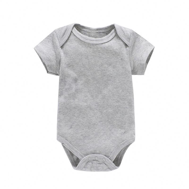 Rompers 100% Cotton Girl 0-3 Months Clothes New Born Baby Products Short Sleeve 1000 Summer Customization Wholesales Solid Color