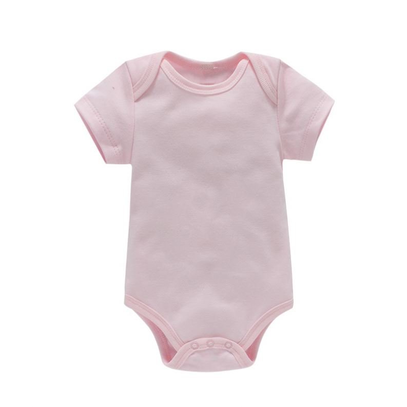 Rompers 100% Cotton Girl 0-3 Months Clothes New Born Baby Products Short Sleeve 1000 Summer Customization Wholesales Solid Color