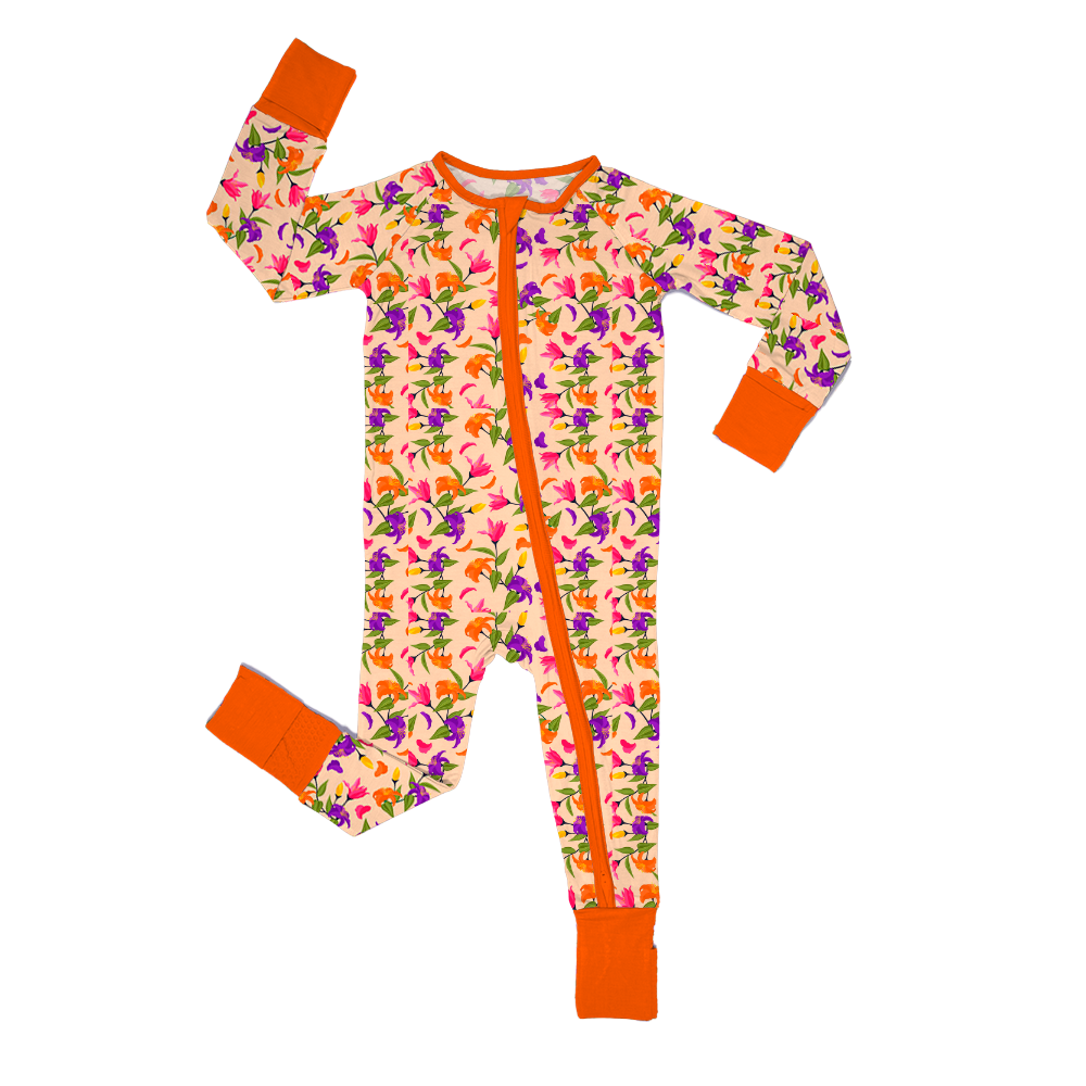 Custom 95% Bamboo 5% Spandex Crescent Zippy Baby Romper Clothes Bamboo Onesies Bamboo Jammie