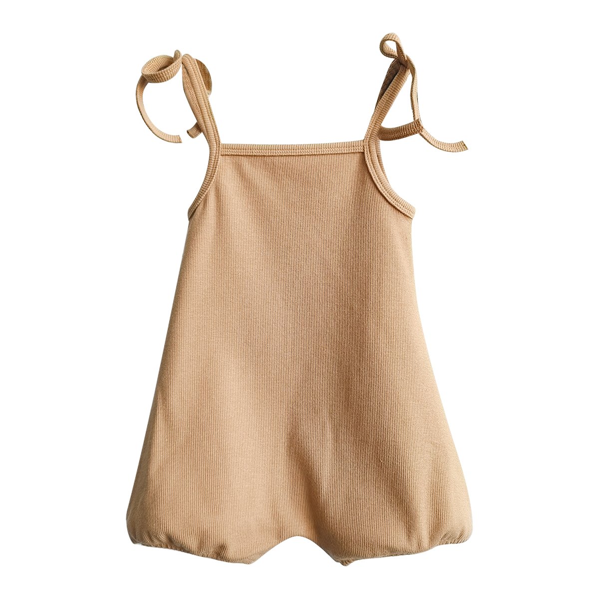 Hot Sale Ribbed Suspender Baby Rompers Summer Comfort Plain Sleeveless Toddlers Soft Cotton Romper