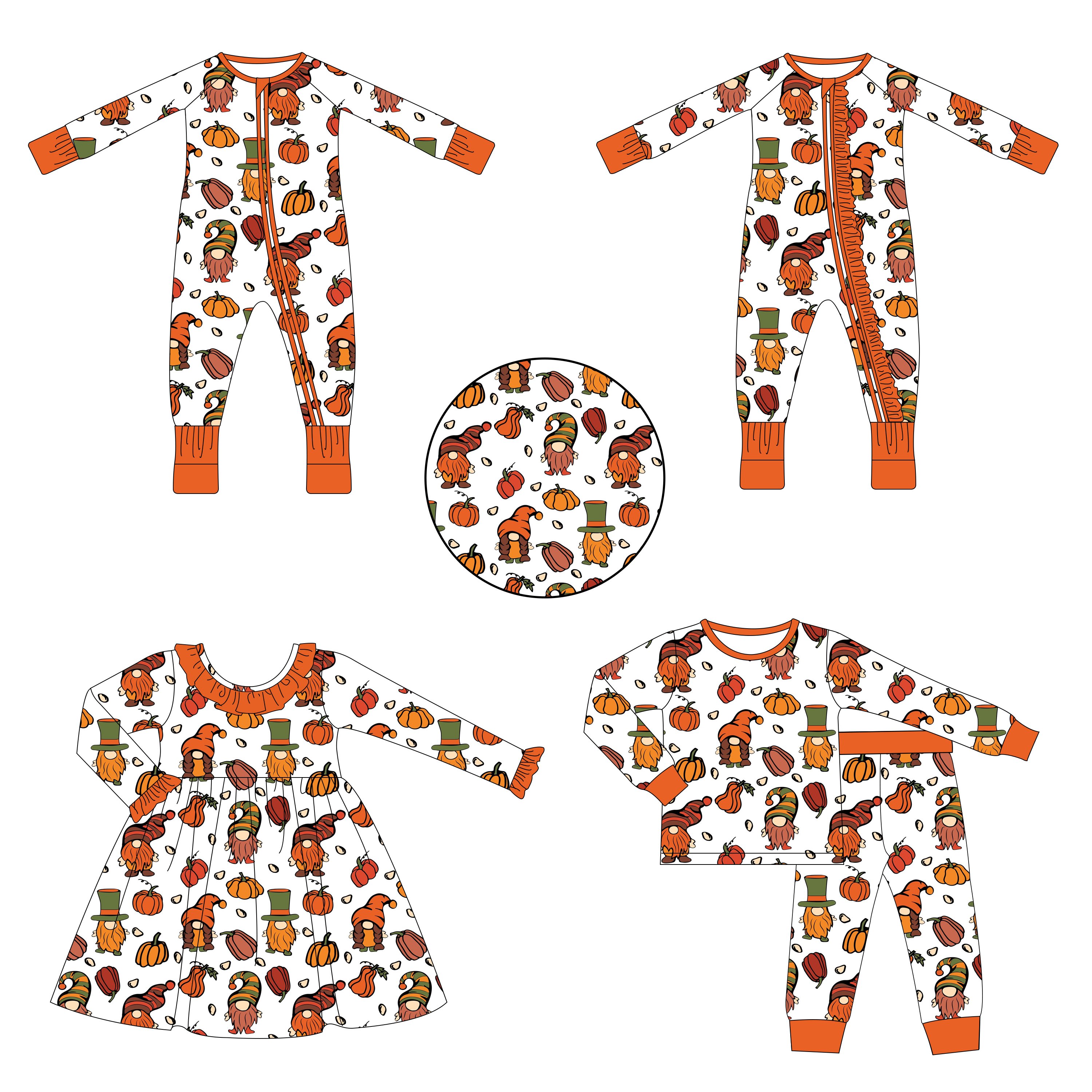 Thanksgiving Day new baby jumpsuit printed cartoon jumpsuit for both boys and girls romper for newborns spring and autumn romper