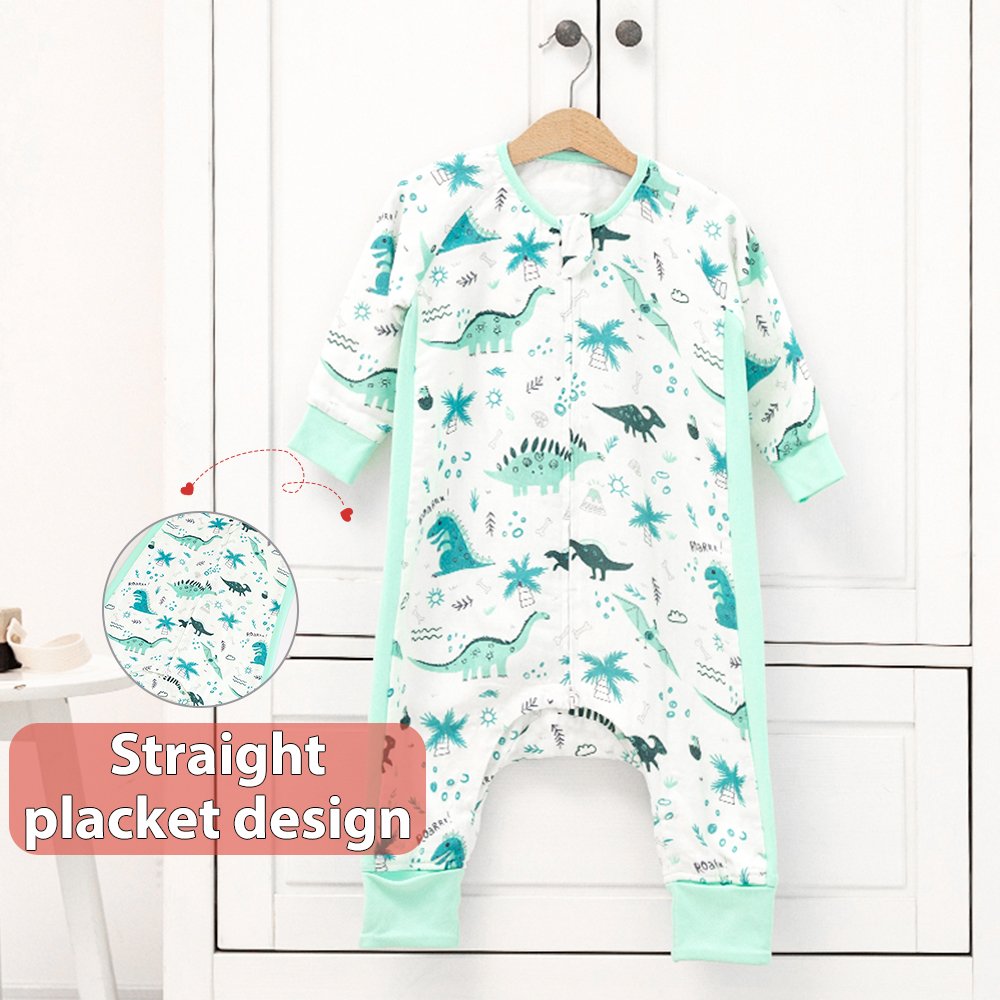 100% Cotton Long-Sleeve One-Piece Bodysuits Jumpsuits 2-Way Zip Front Pajamas Baby Romper